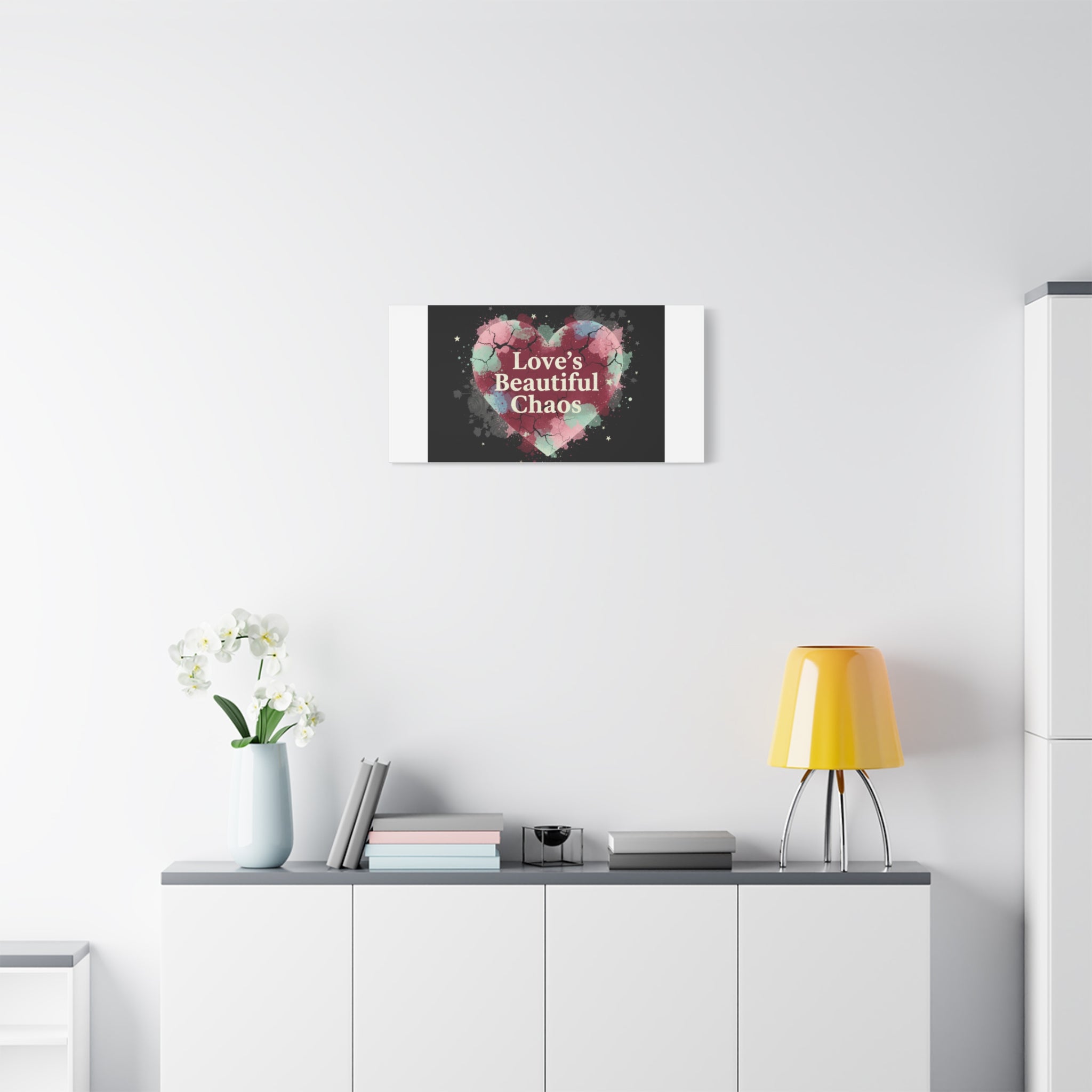 Love's Beautiful Chaos Canvas Print | Soft Grunge Hearts, Distressed Heart Art