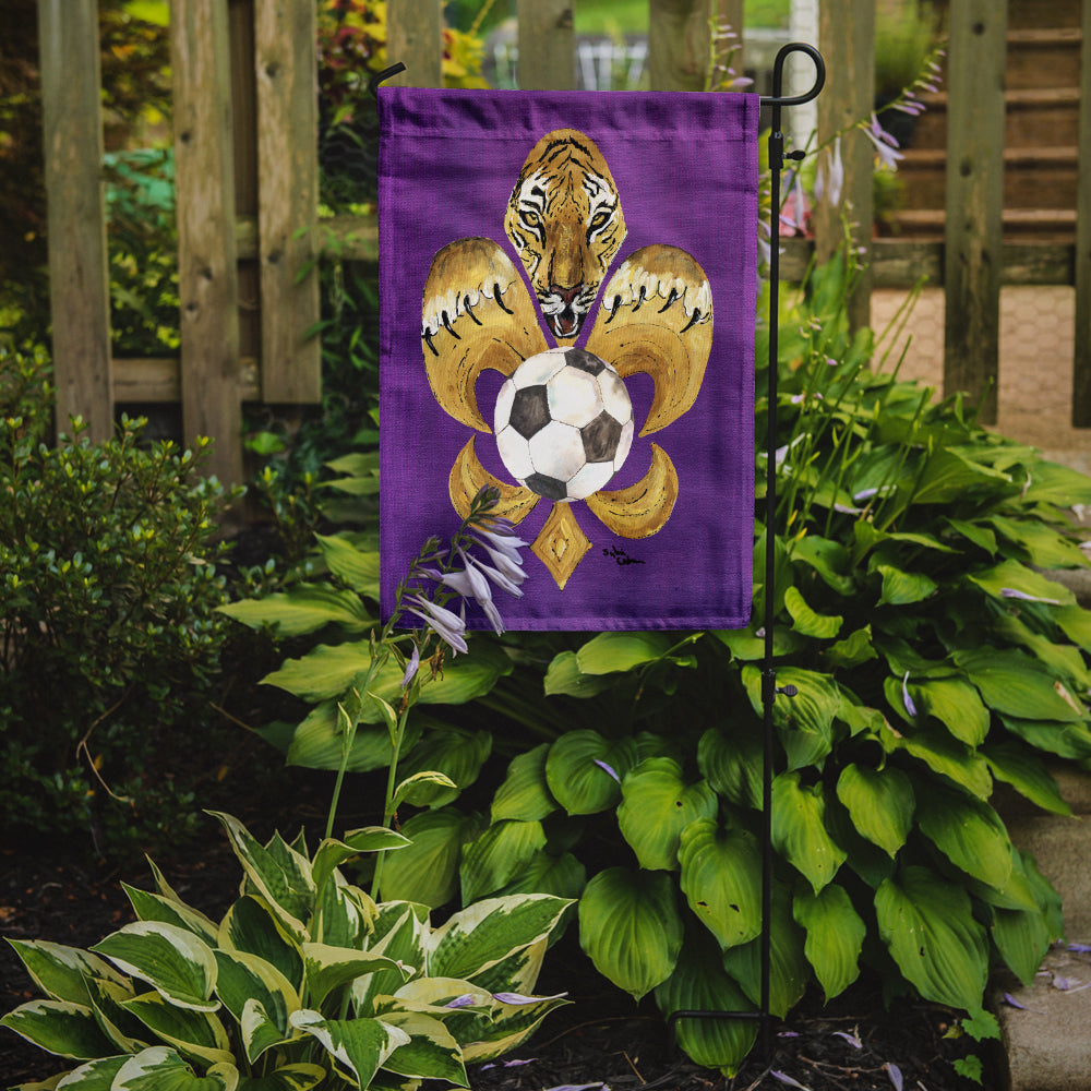 Tiger Fleur de lis Soccer Garden Flag Mailbox Decorative Yard Banner Outside Patio Artwork for Flower Beds, Garden Size, Multicolor