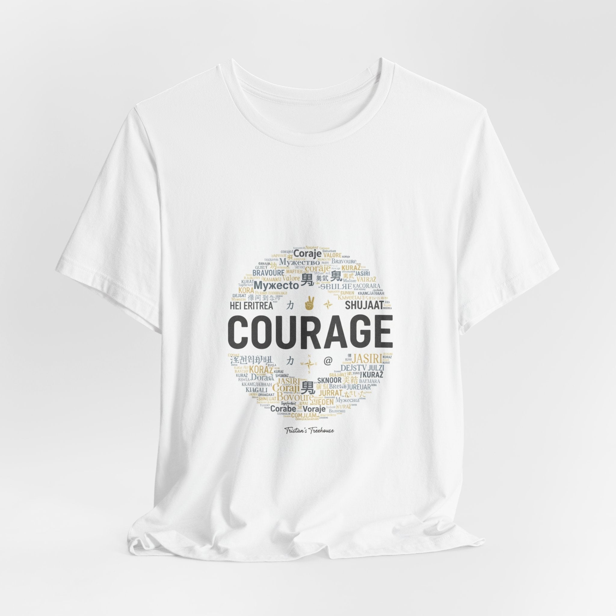 Courage Minimal Wordcloud Tee | Fresh-Start Minimalism, New Page Apparel