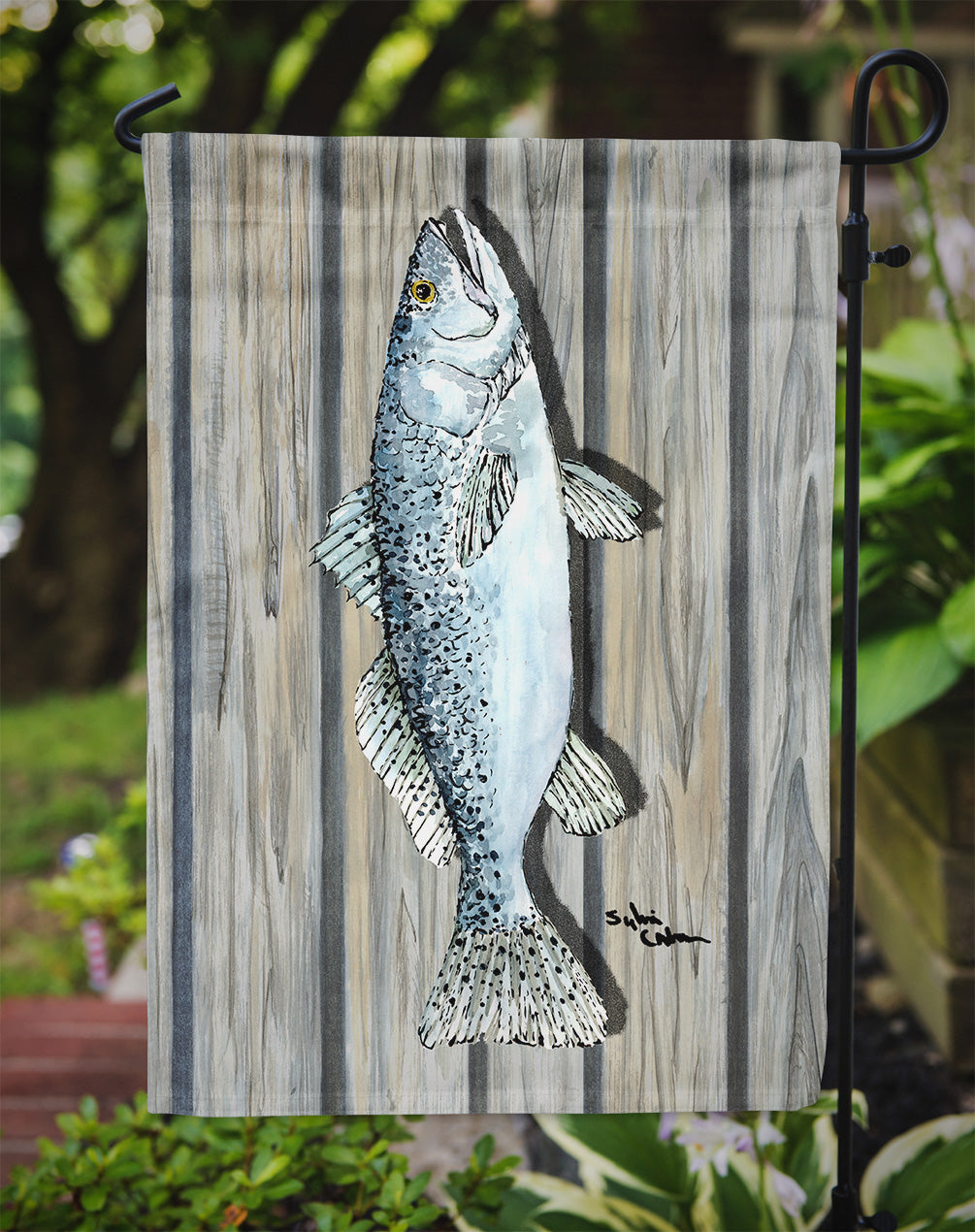 Fish Trout Garden Flag Mailbox Decorative Yard Banner Outside Patio Artwork for Flower Beds, Garden Size, Multicolor