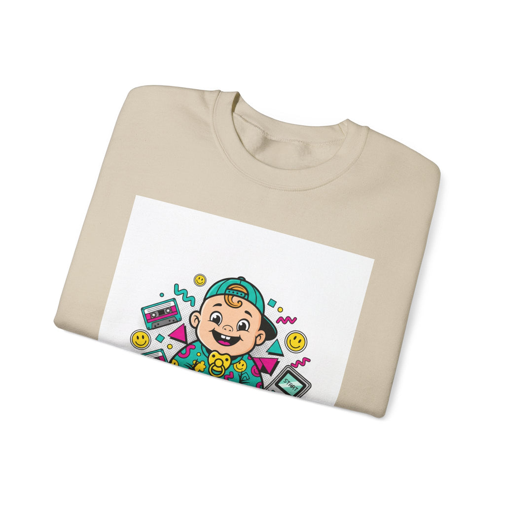 Retro Gamer Baby Crewneck Sweatshirt — Cute Arcade Controller Design