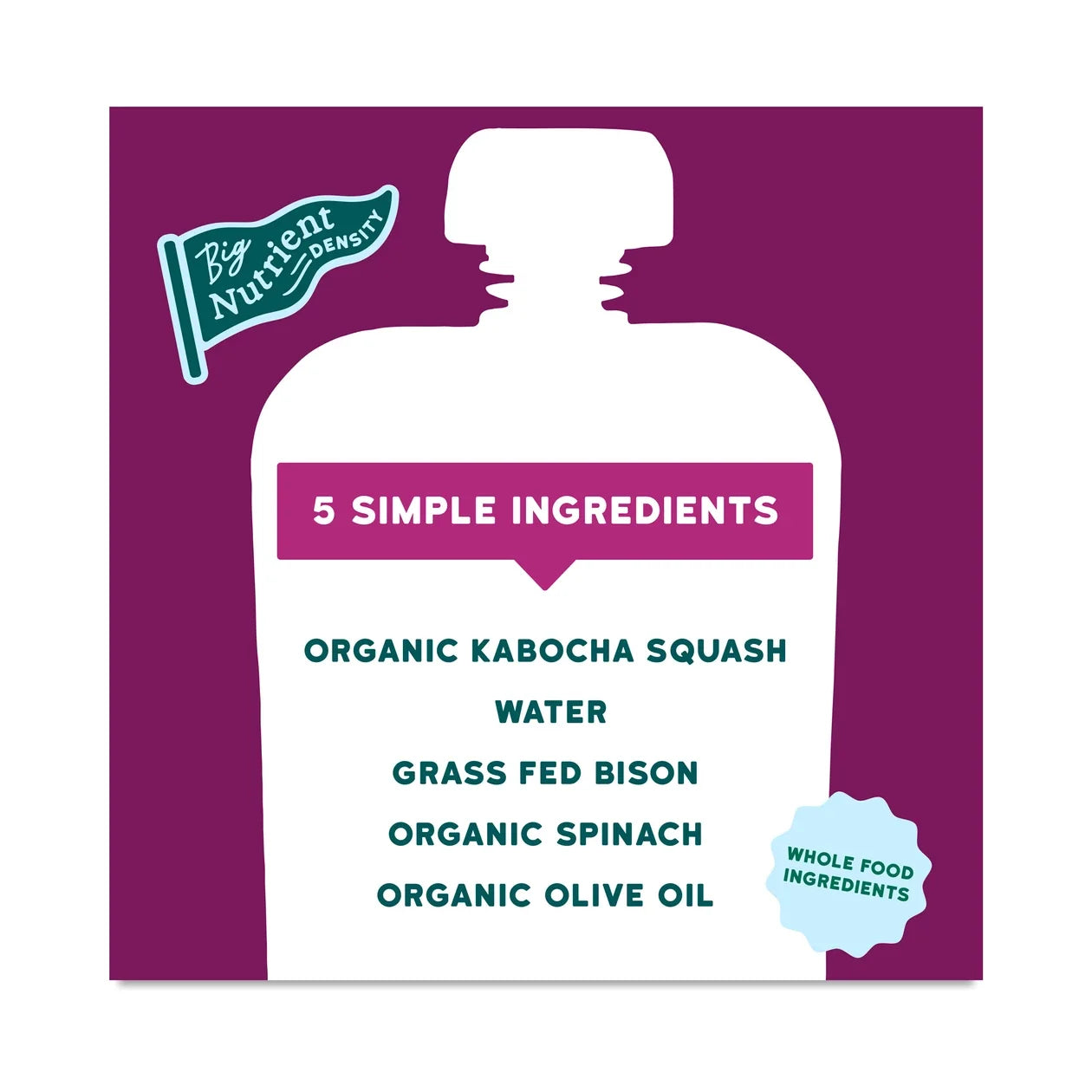 Serenity Kids Bison & Kabocha Squash Puree Pouch, 3.5 oz, Pack of 6