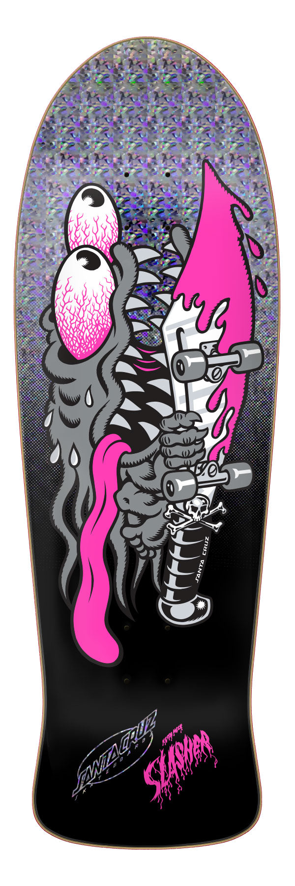 SANTA CRUZ SLASHER Silver Kaleidoscope 10.1" SKATEBOARD DECK
