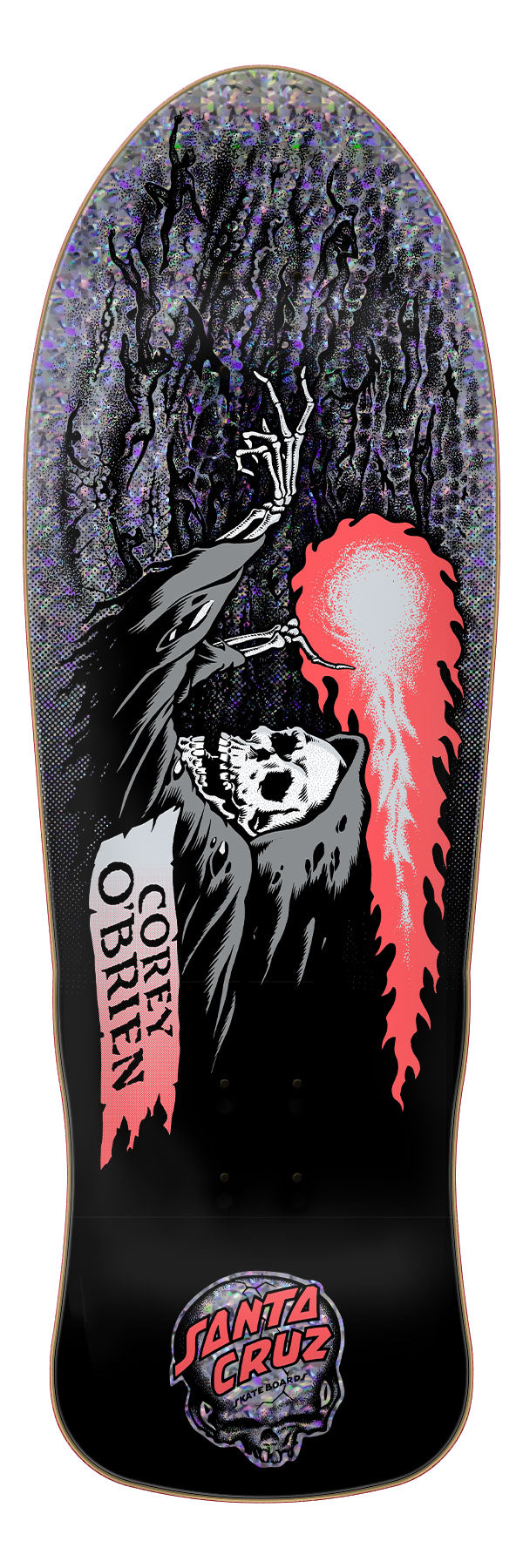Santa Cruz O'Brien "Reaper" Silver Kaleidoscope 9.85" Skateboard Deck