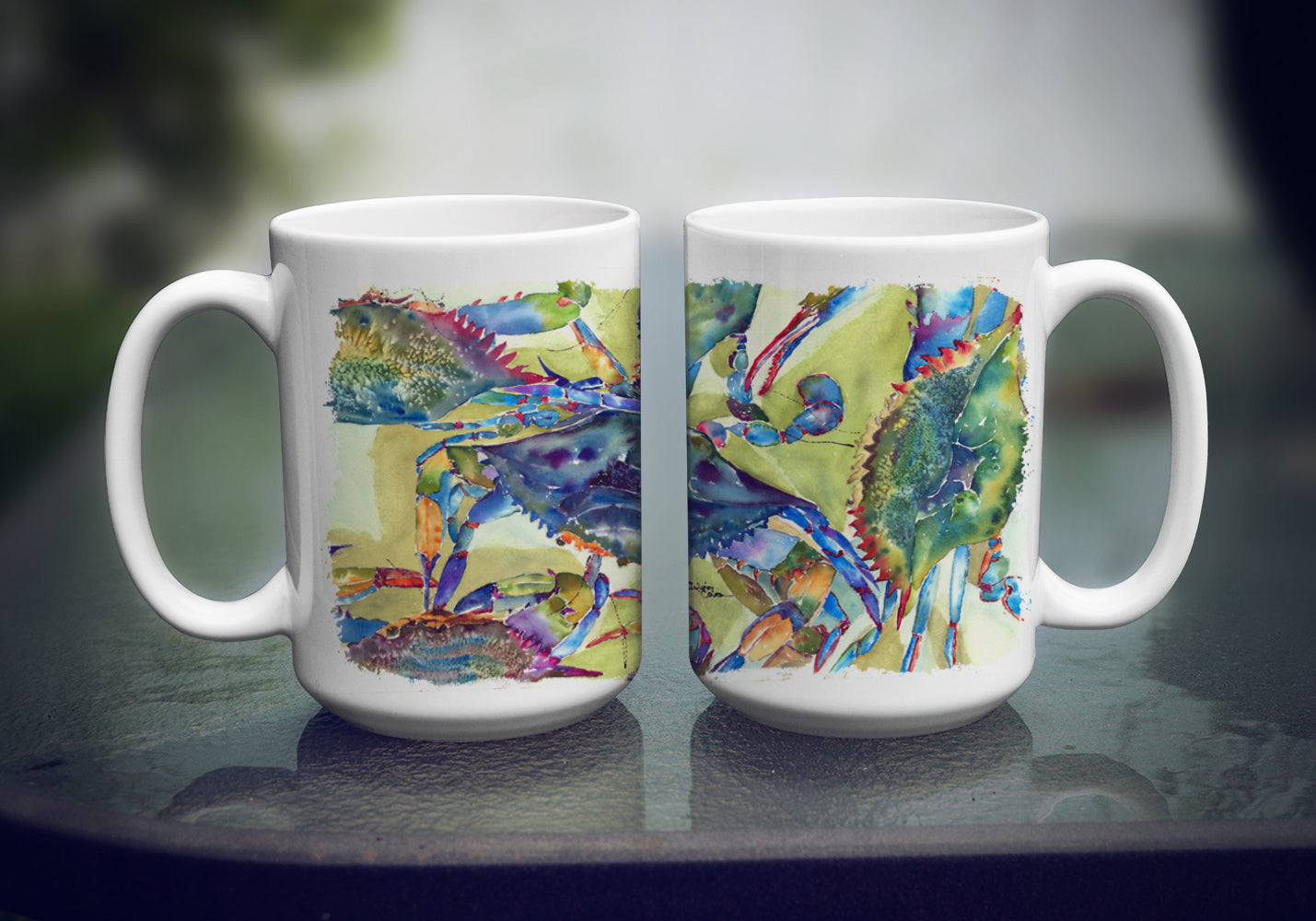 Crab All Over Ceramic Coffee Mug 15 oz Decorative Large C Handle Mug Cup for Tea, Cocoa Hot Chocolate