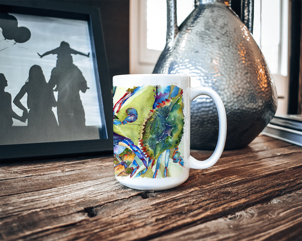 Crab All Over Ceramic Coffee Mug 15 oz Decorative Large C Handle Mug Cup for Tea, Cocoa Hot Chocolate