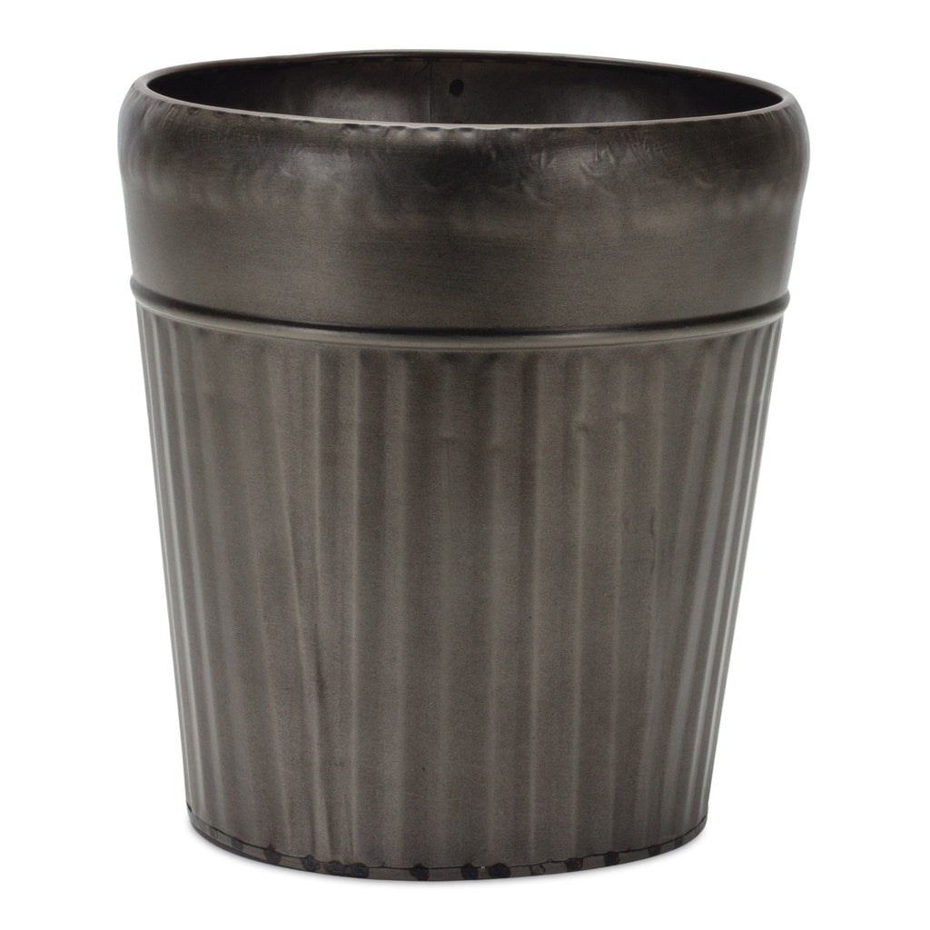 Pewter Metal Planter with Tapered Design (Set of 3)