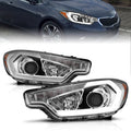 ANZO 2014-2016 Kia Forte Projector Headlights w/ Light Bar Chrome Housing w/ DRL 121563