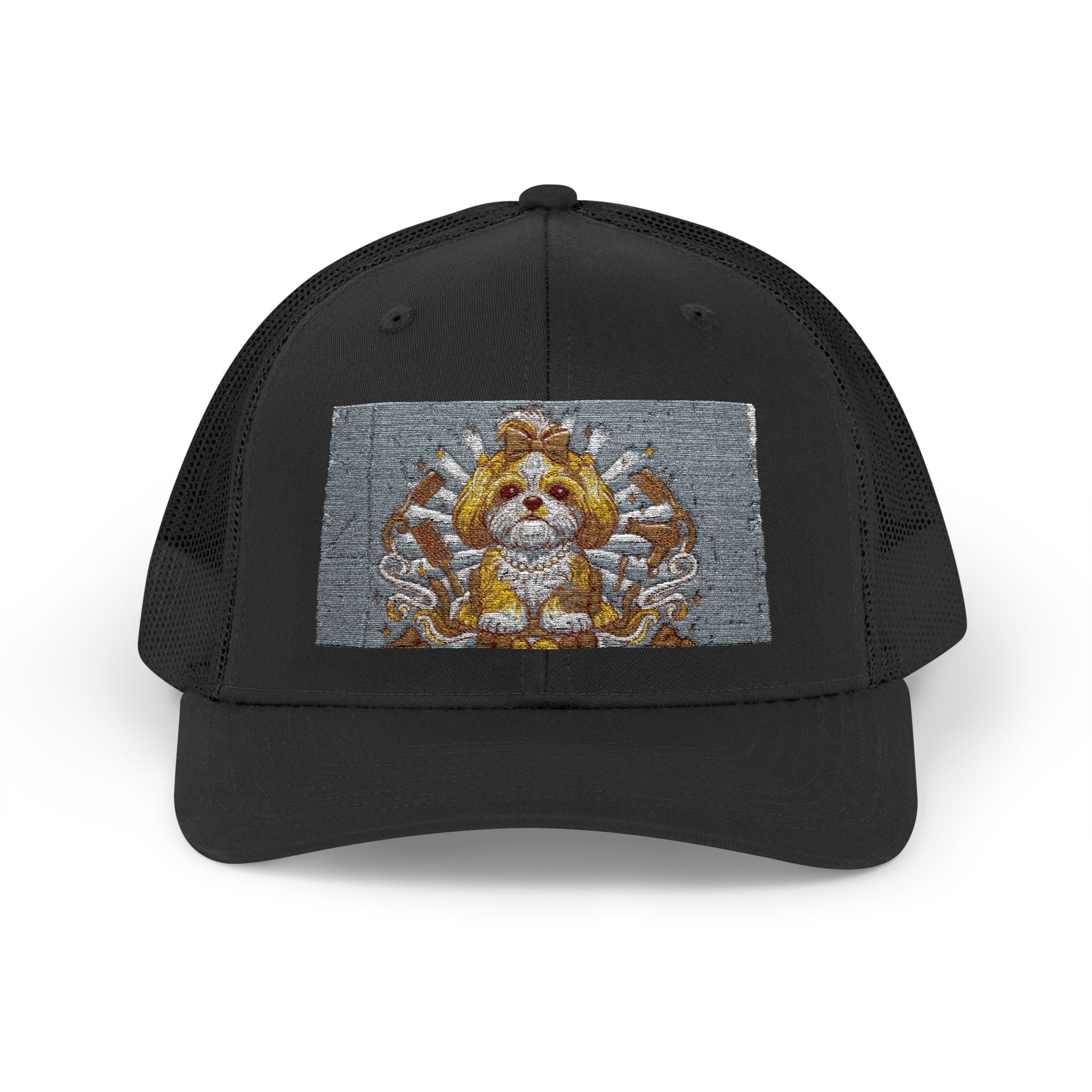 Trucker Cap — Gold Floral Mandala Patch Snapback