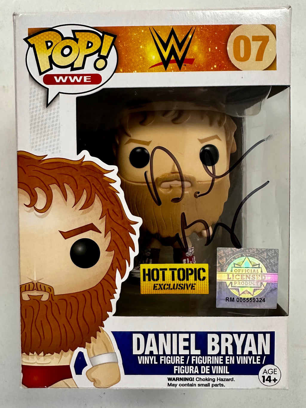 WWE Daniel Bryan Signed Funko Pop! (Red) #07 Vaulted 2014 Danielson With JSA COA