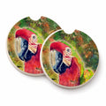 Parrot Parrot Head Set of 2 Cup Holder Car Coasters Absorbent Round Sandstone Coasters Gifts for Men or Women, 2.5, Multicolor