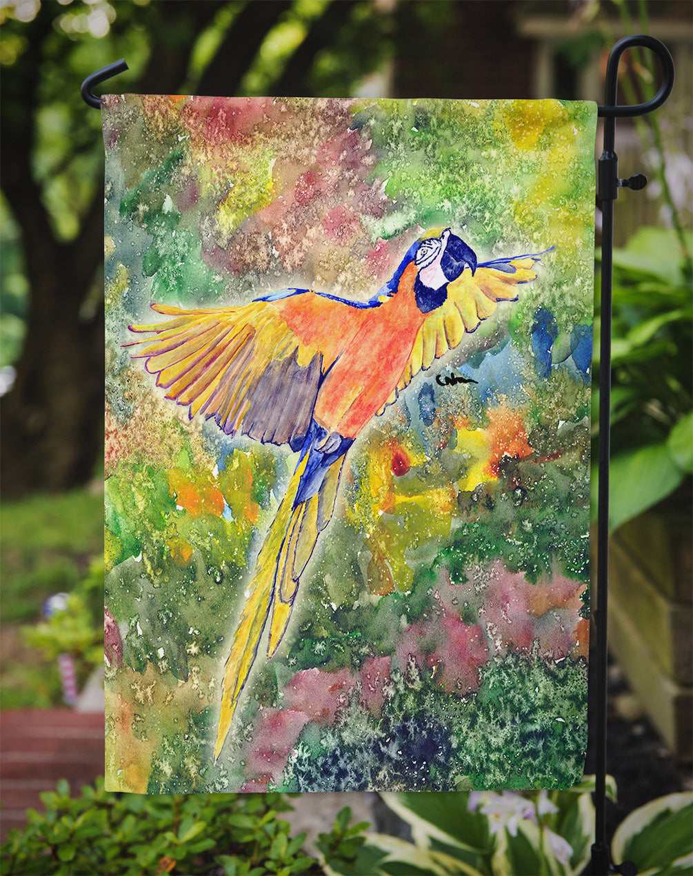 Parrot Parrot Head Garden Flag Mailbox Decorative Yard Banner Outside Patio Artwork for Flower Beds, Garden Size, Multicolor