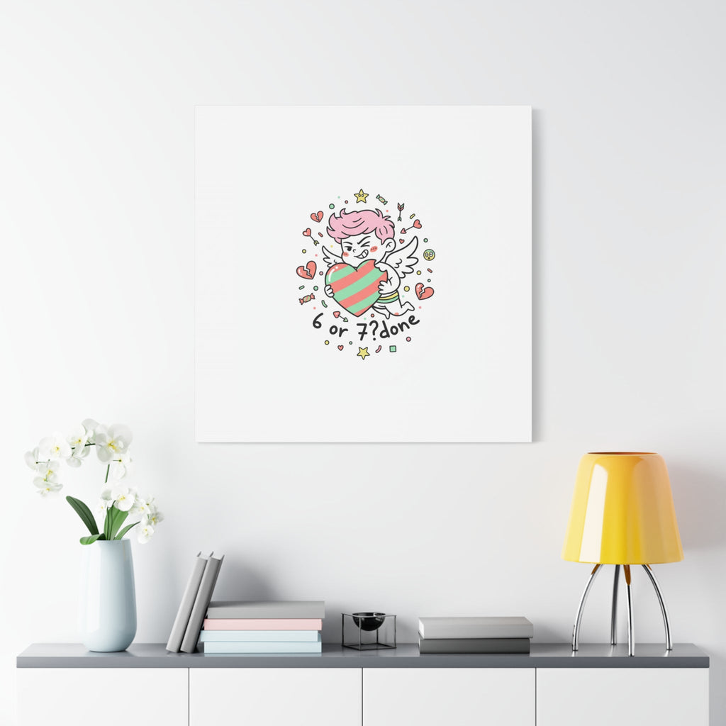 Weird Cupid heart illustration Canvas | Weird Valentine, quirky chaotic love