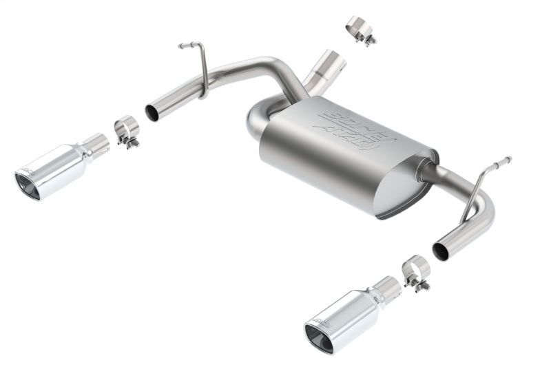 Borla 12-14 Jeep Wrangler JK 2Dr & 4Dr Rear Section ATAK Single Sqaure Rolled Angle-Cut Exit Exhaust 11860