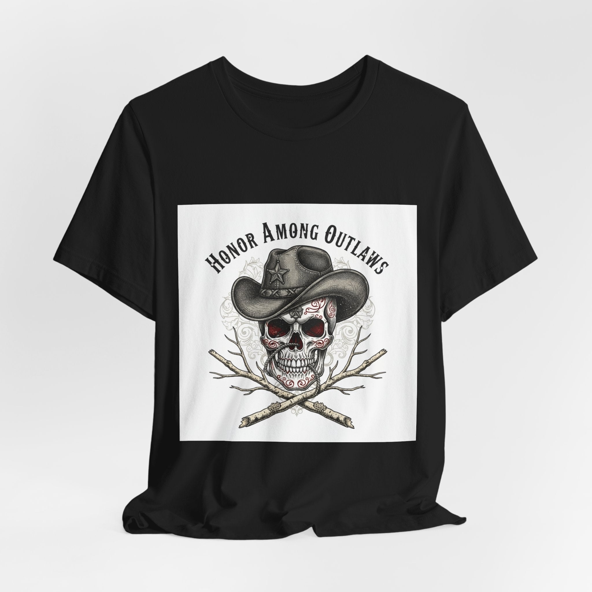 Western Skull Art Tee | cowboy horror shirt, gothic Americana