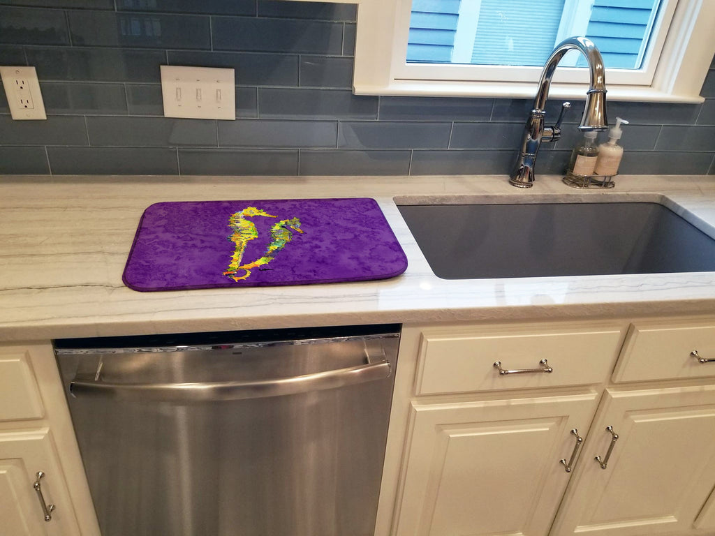 Seahorse Dish Drying Mat Absorbent Dish Drying Mat Pad for Kitchen Counter Dish Drainer Mat for Countertop, 14 x 21", Multicolor