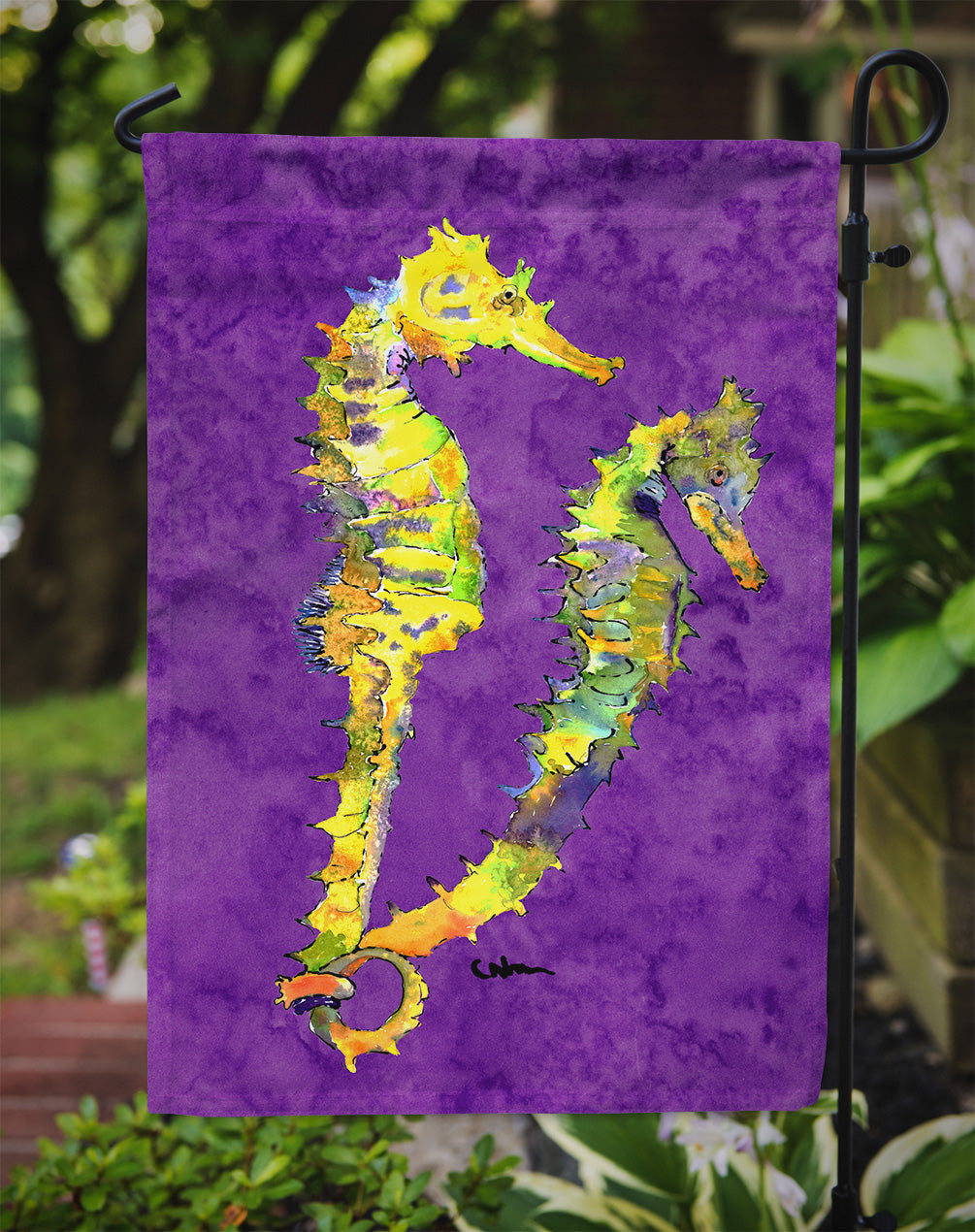 Seahorse Garden Flag Mailbox Decorative Yard Banner Outside Patio Artwork for Flower Beds, Garden Size, Multicolor