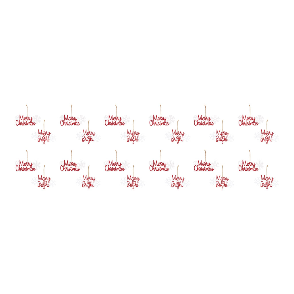 Metal Holiday Sentiment Ornament (Set of 12)