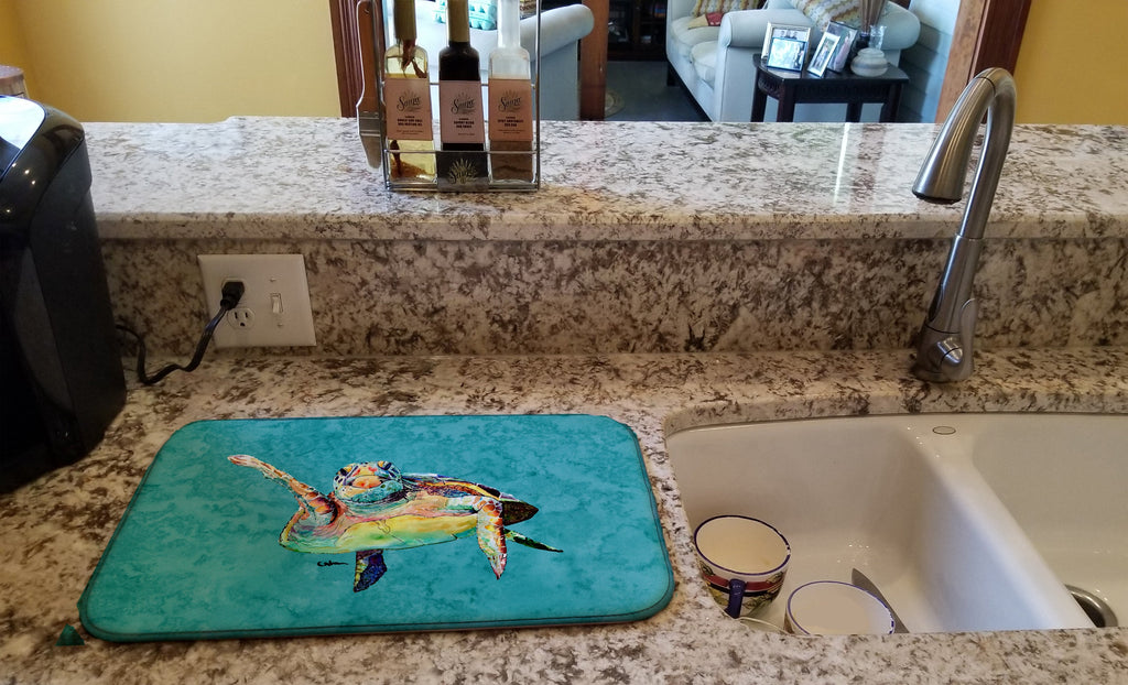 Turtle Dish Drying Mat Absorbent Dish Drying Mat Pad for Kitchen Counter Dish Drainer Mat for Countertop, 14 x 21", Multicolor