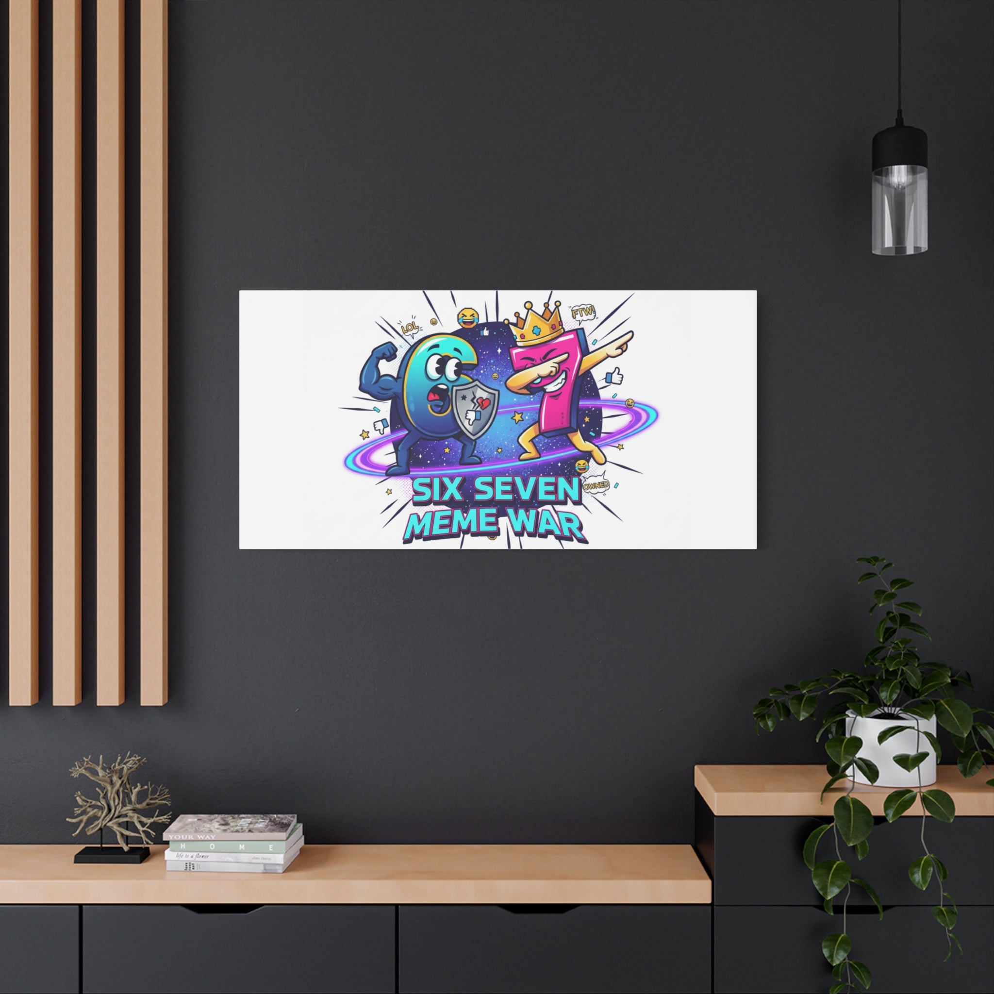 Six Seven Meme War Canvas | Legendary Internet Battle Art, Viral Culture Wall Decor