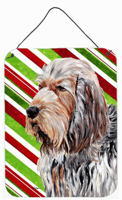 Otterhound Candy Cane Christmas Wall or Door Hanging Prints Aluminum Metal Sign Kitchen Wall Bar Bathroom Plaque Home Decor Front Door Plaque, 12x16, Multicolor