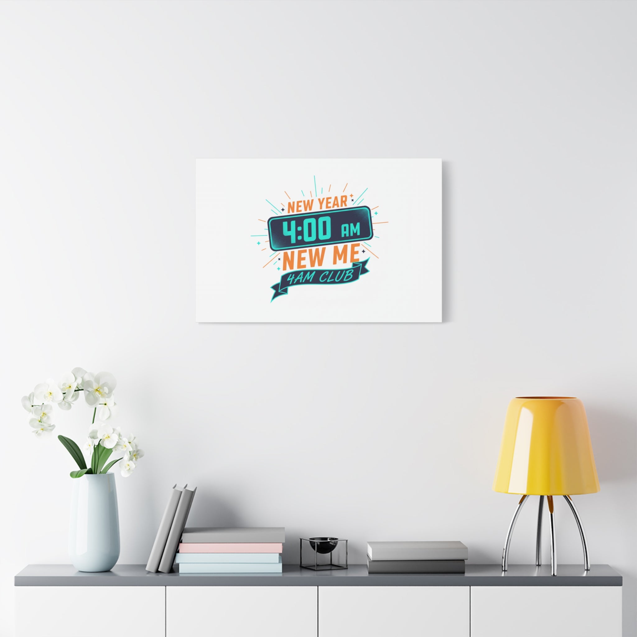 4AM Club New Year Graphic Canvas | Holiday Party Novelty, Festive New Year Decor