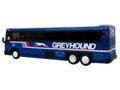 2001 MCI D4000 Coach Bus "Greyhound" Blue with Stripes "Vintage Bus & Motorcoach Collection" Limited Edition to 504 pieces Worldwide 1/87 (HO) Diecast Model by Iconic Replicas