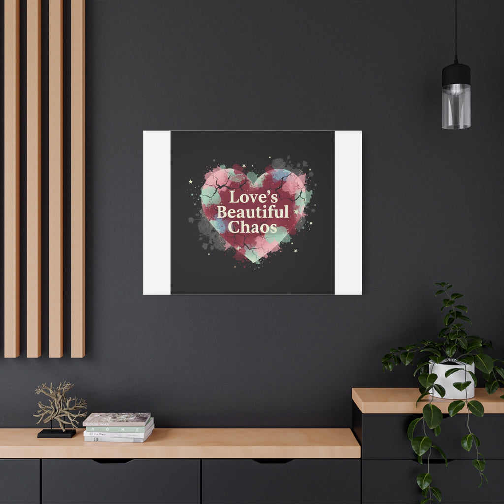 Love's Beautiful Chaos Canvas Print | Soft Grunge Hearts, Distressed Heart Art