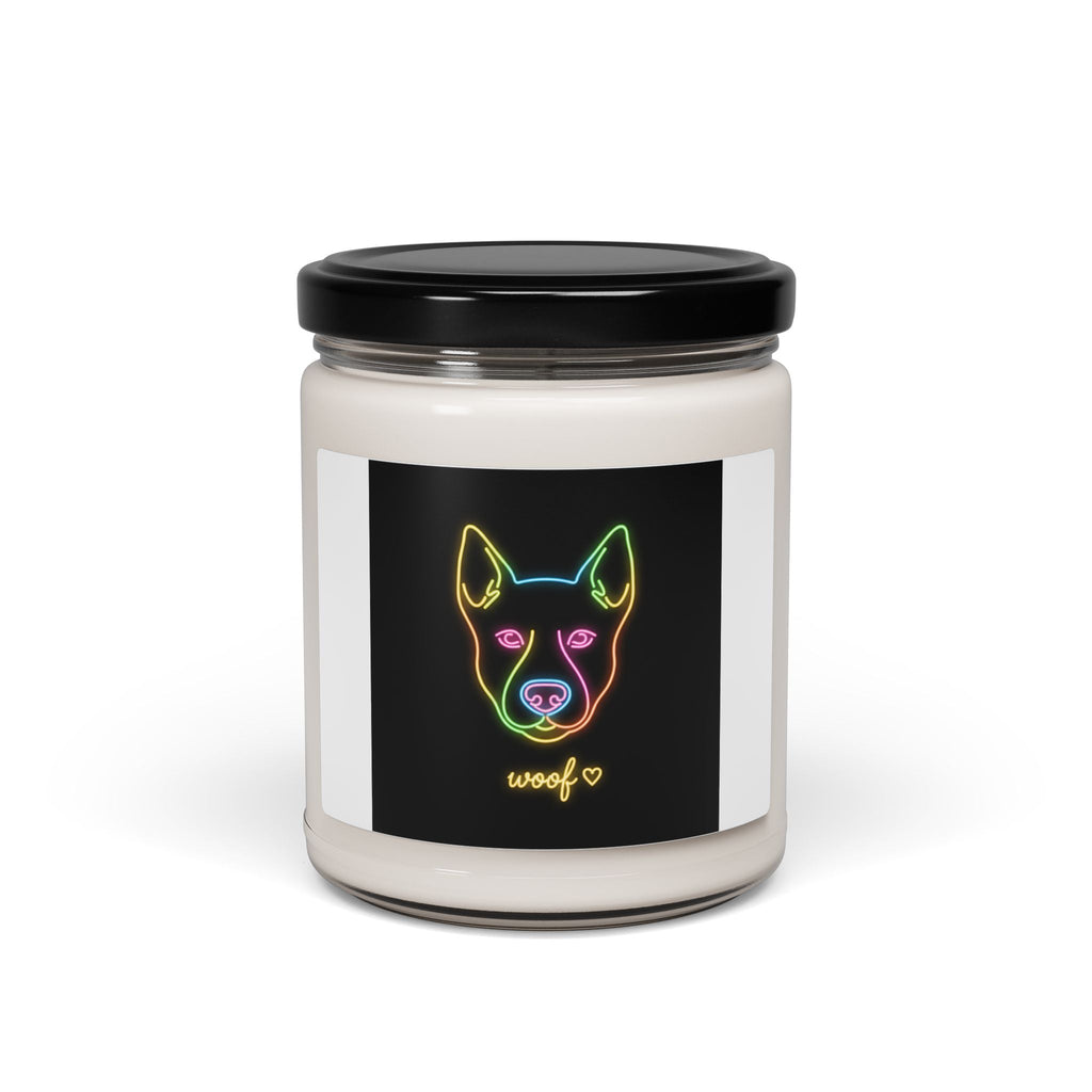Neon Dog Art Soy Candle | Meeting Humor, Dry Office Meme