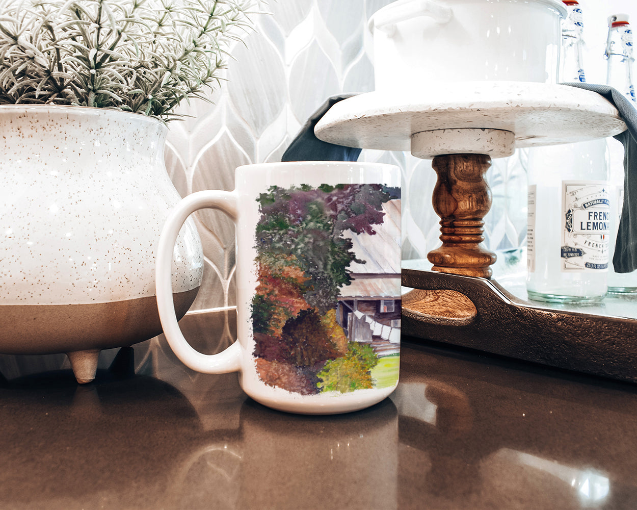 Wash Day Ceramic Coffee Mug 15 oz Decorative Large C Handle Mug Cup for Tea, Cocoa Hot Chocolate