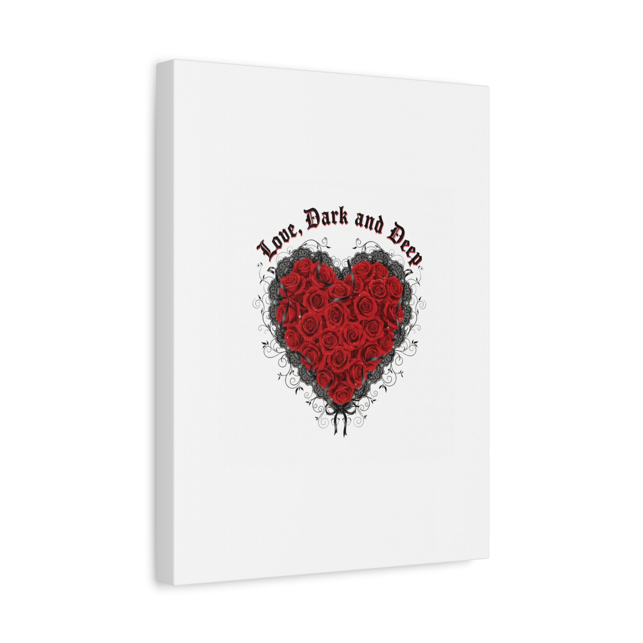 Love Dark and Deep Heart Canvas, Nu Romantic Gothic Romance, 80s Nostalgia