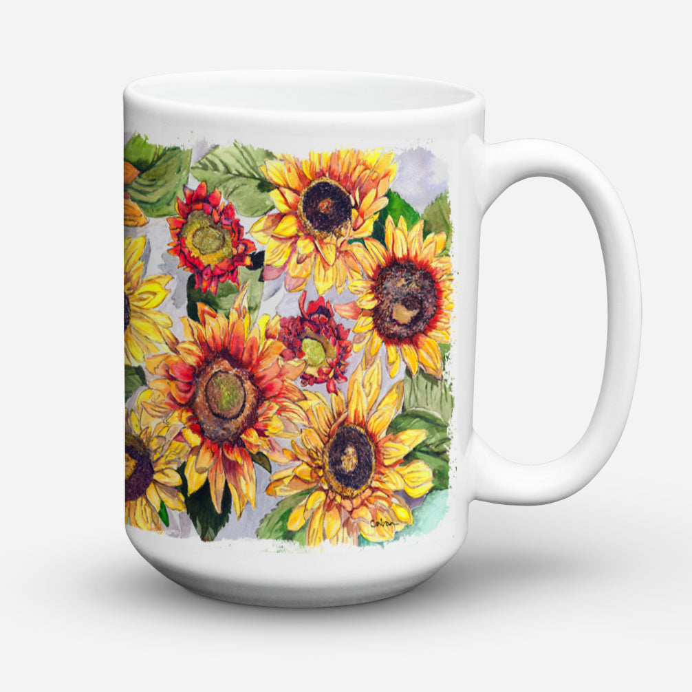 Sunflowers Ceramic Coffee Mug 15 oz Decorative Large C Handle Mug Cup for Tea, Cocoa Hot Chocolate