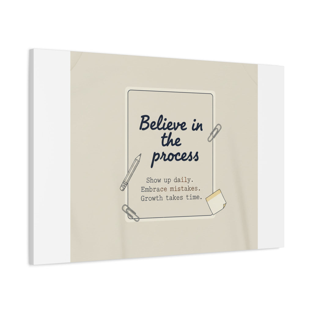 Believe in the Process Canvas | analogue note to self, handwritten reminder décor