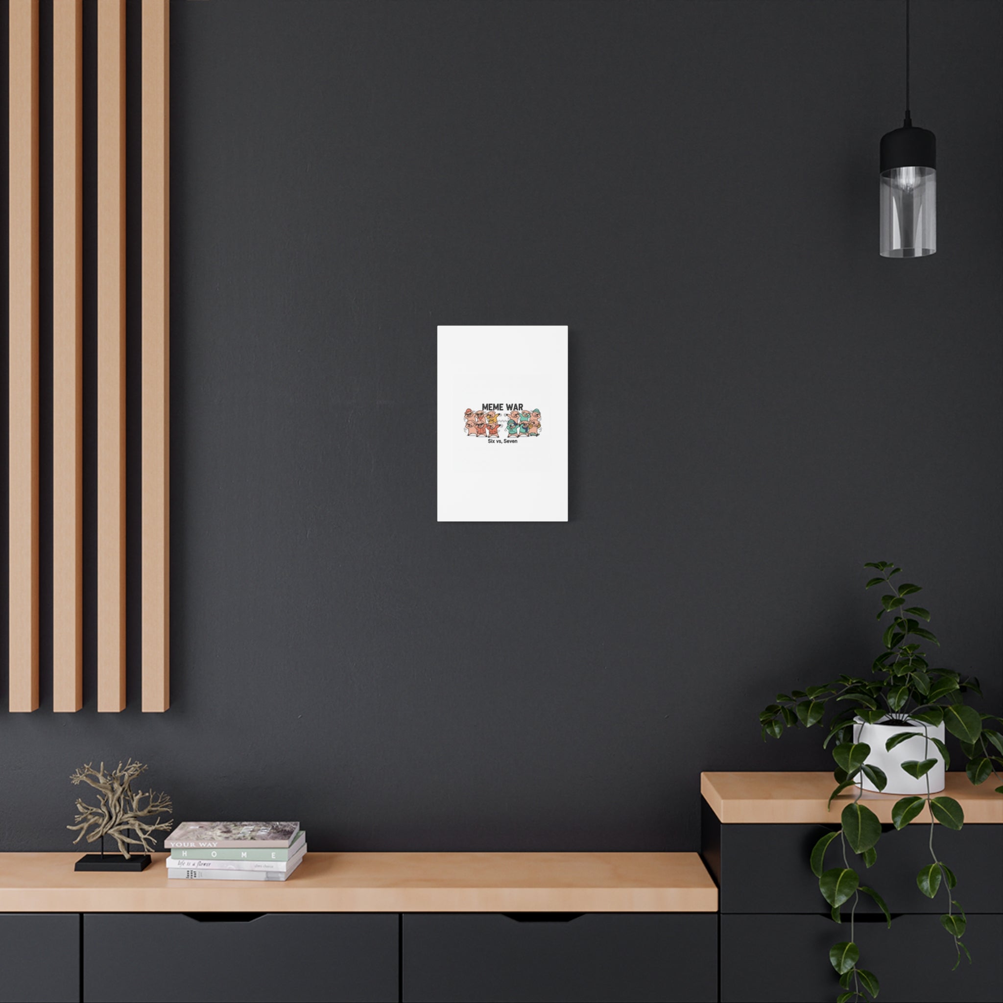 Meme War: Six vs. Seven Canvas Wall Art
