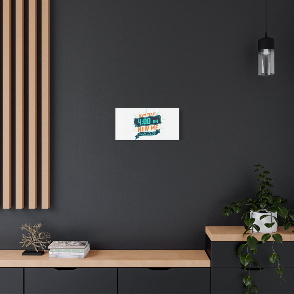 4AM Club New Year Graphic Canvas | Holiday Party Novelty, Festive New Year Decor