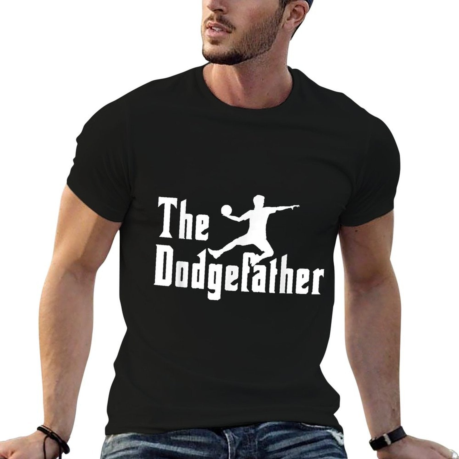 The Dodgefather  Ball Sports  Dodgeball Player  Oversized Silhouette T-Shirt
