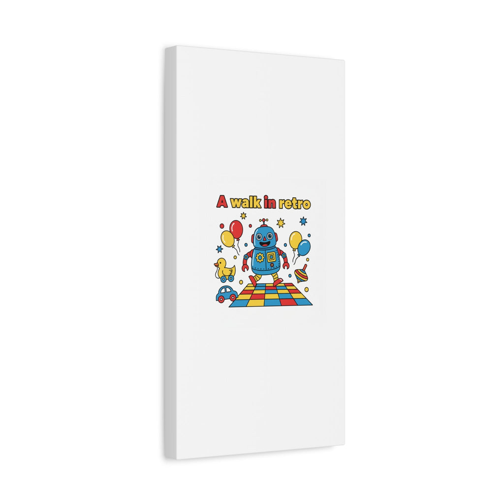 Retro Toy Robot Canvas | Throwback Kid, Primary Color Nostalgia