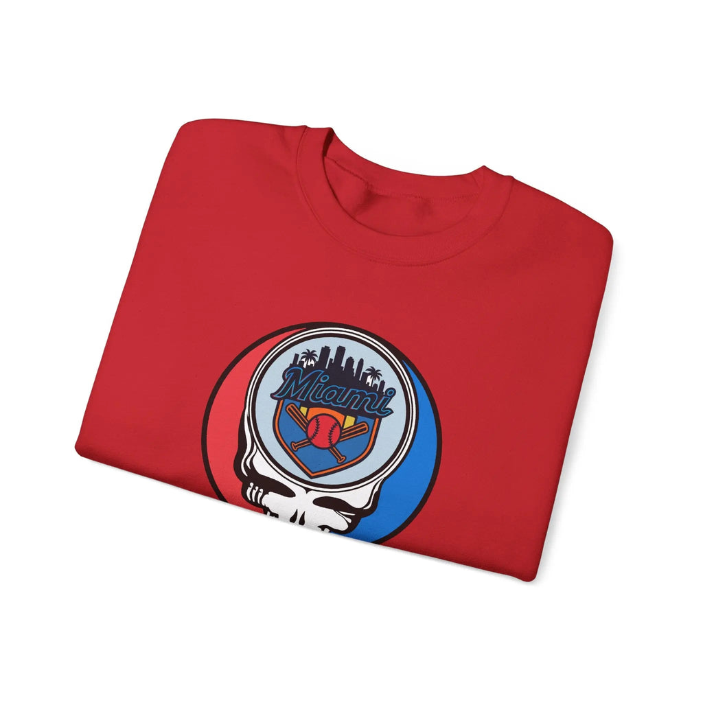 Miami Marlins Original Stealie Grateful Dead Crewneck Grateful Dead Sweatshirt