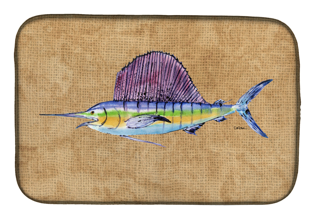 Swordfish Dish Drying Mat Absorbent Dish Drying Mat Pad for Kitchen Counter Dish Drainer Mat for Countertop, 14 x 21", Multicolor