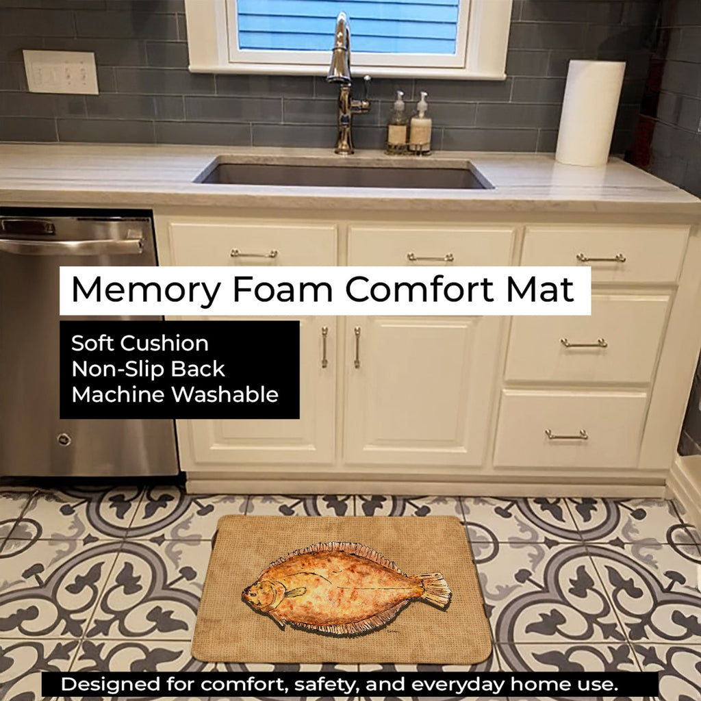 Flounder Memory Foam Kitchen Mat Machine Washable Anti-Fatigue Cushion Comfort Bath or Kitchen Rug