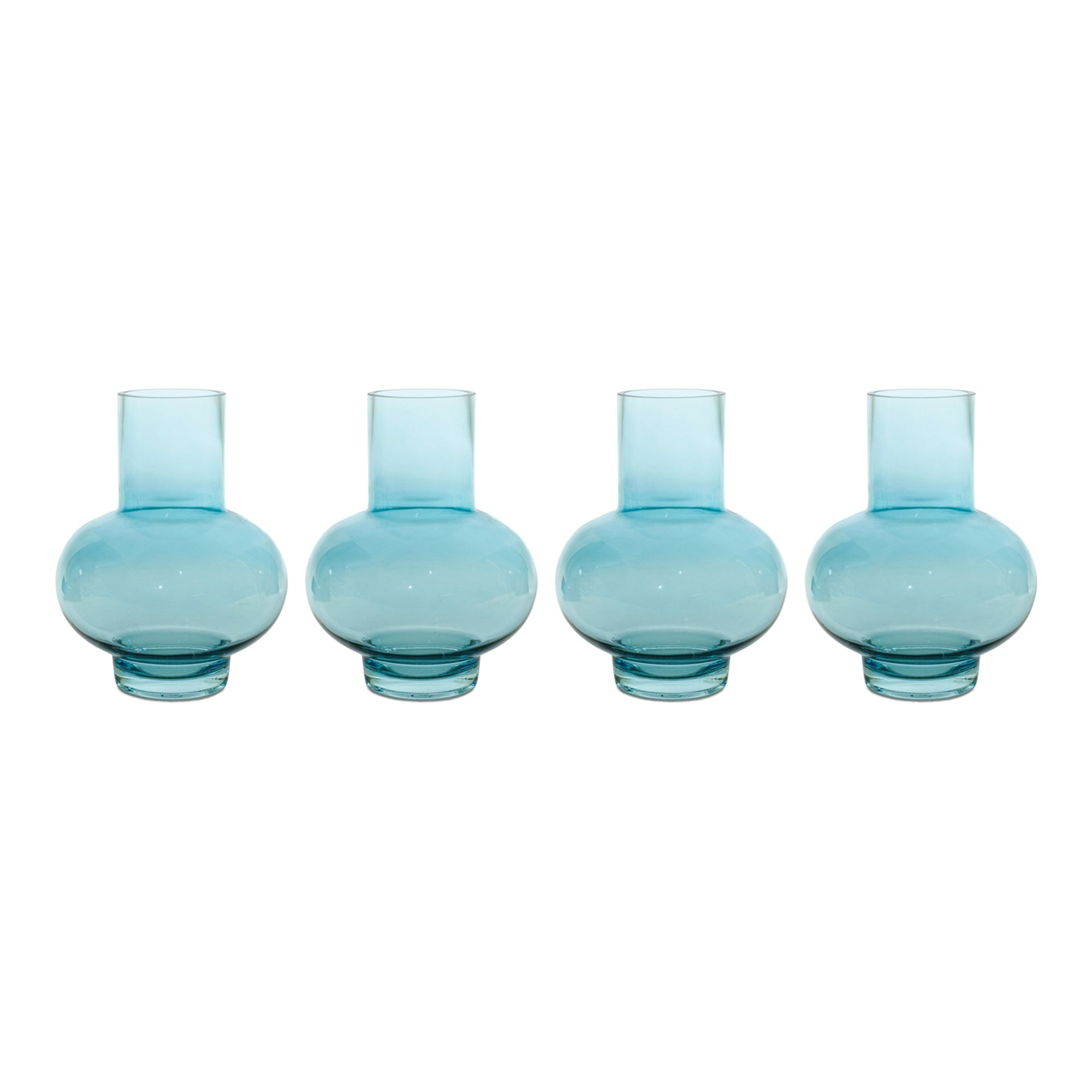 Blue Glass Vase (Set of 4)
