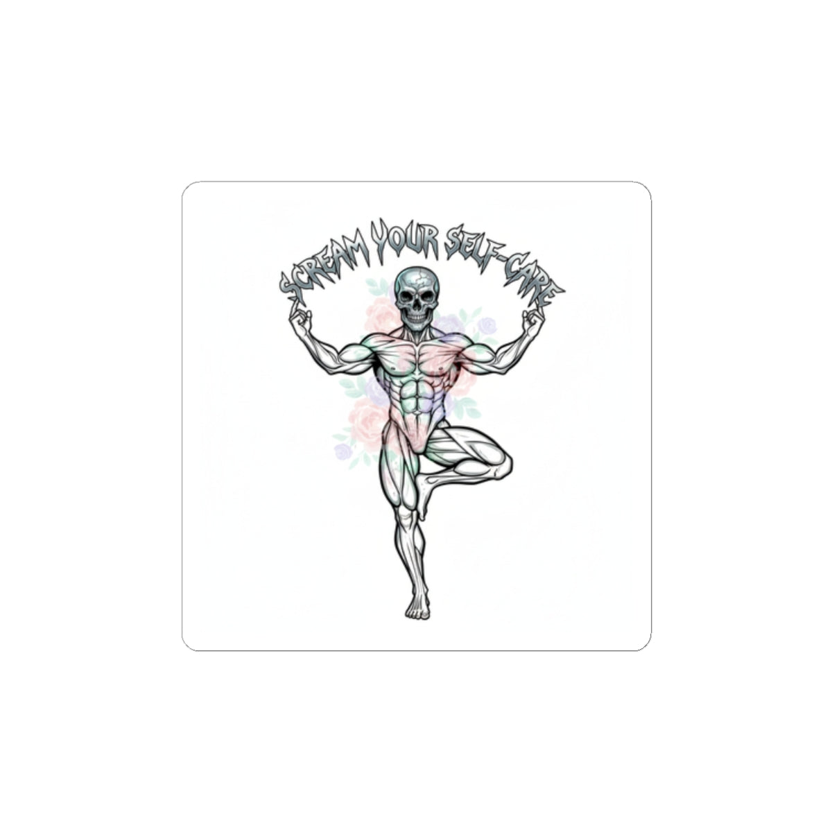 Scream Your Self-Care Kiss-Cut Stickers | heavy metal wellness, gothic wellness quote