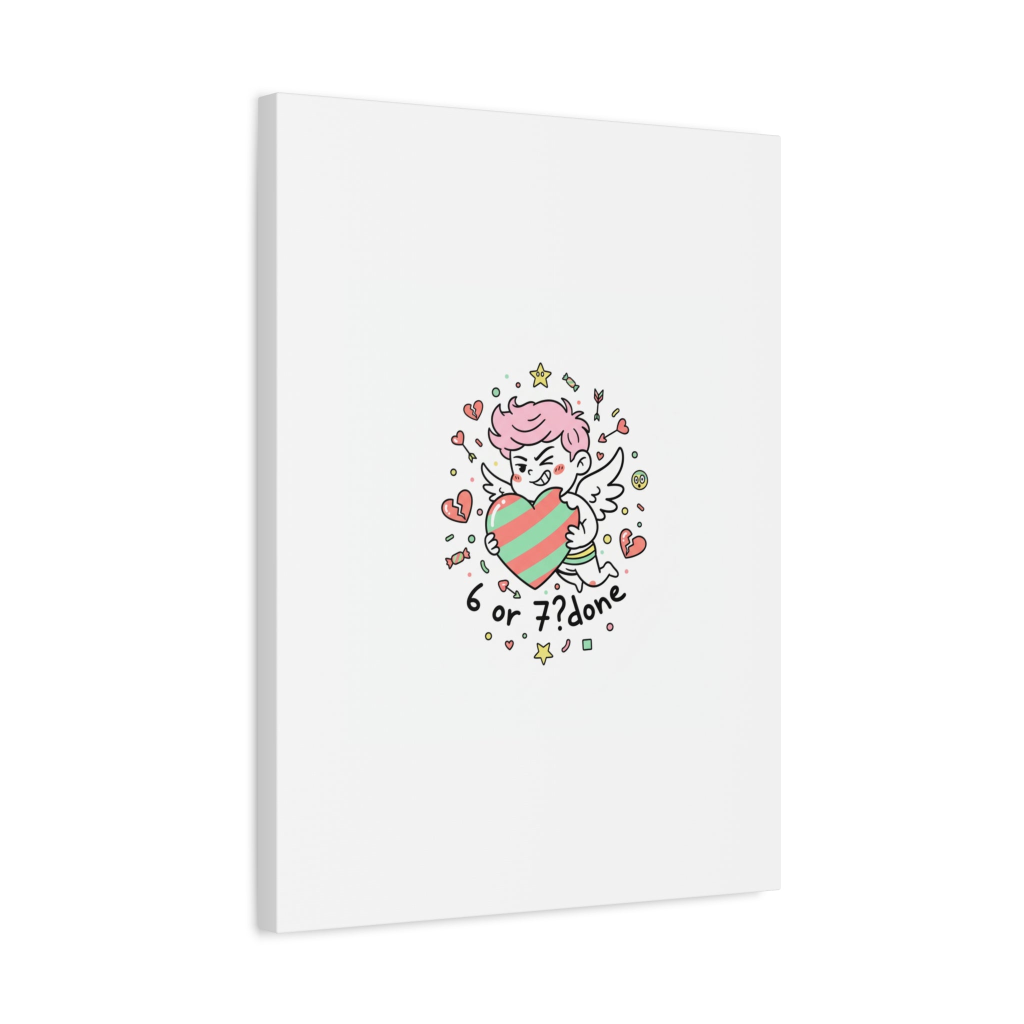Weird Cupid heart illustration Canvas | Weird Valentine, quirky chaotic love
