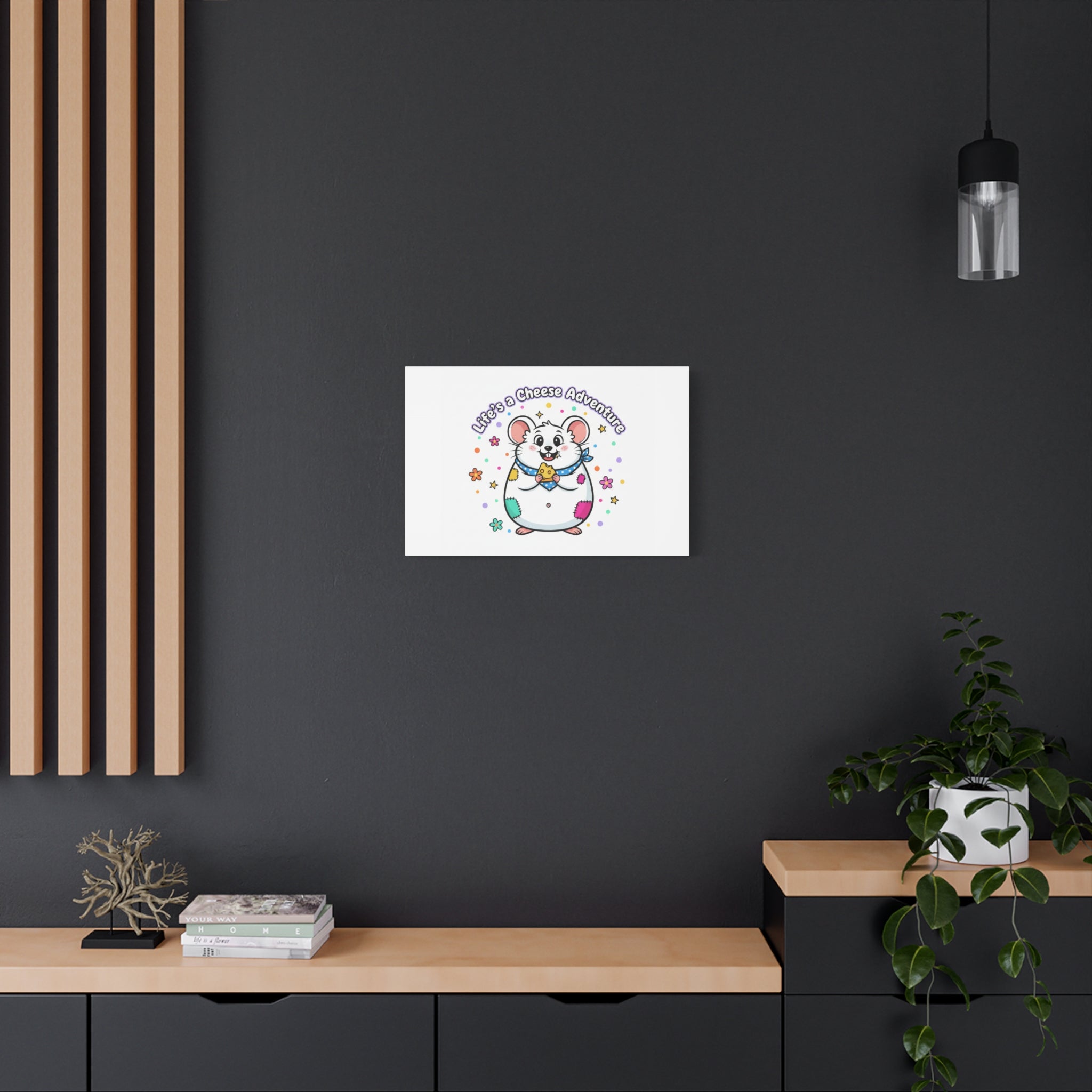 Life's a Cheese Adventure Canvas | Rodent-Core rat art print