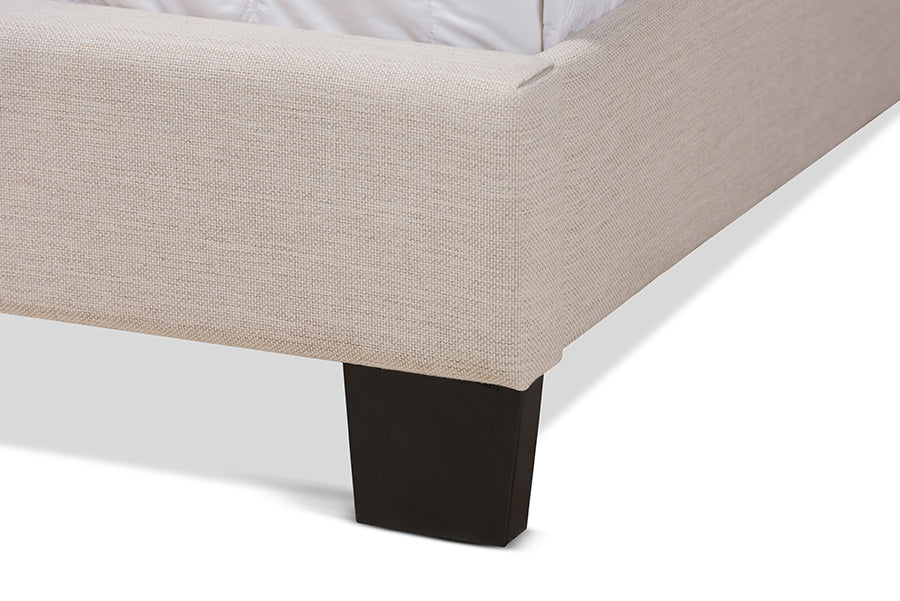 Baxton Studio Lisette Modern and Contemporary Beige Fabric Upholstered King Size Bed