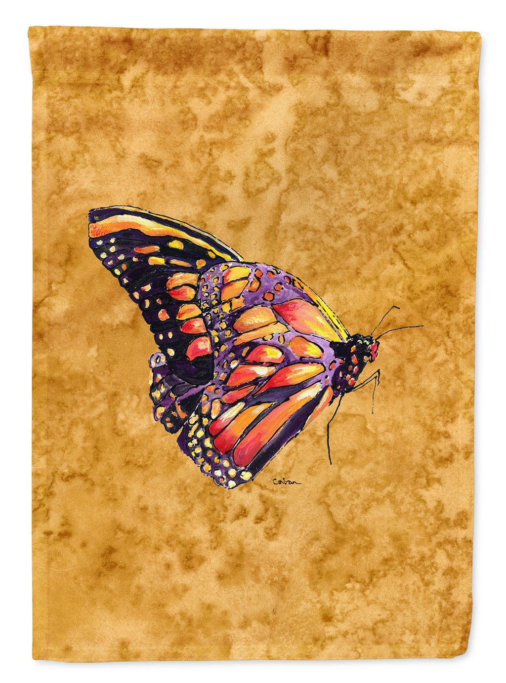 Butterfly on Gold Garden Flag Mailbox Decorative Yard Banner Outside Patio Artwork for Flower Beds, Garden Size, Multicolor