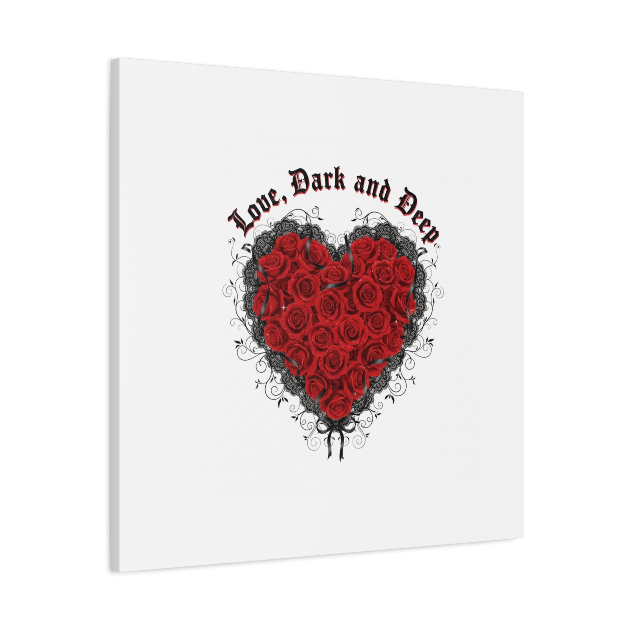 Love Dark and Deep Heart Canvas, Nu Romantic Gothic Romance, 80s Nostalgia