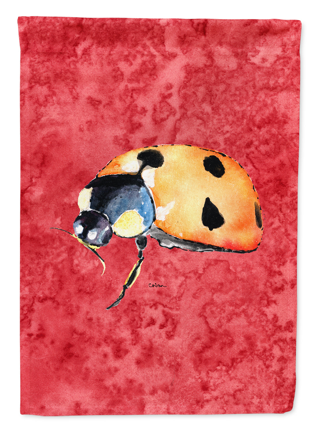 Lady Bug on Red Garden Flag Mailbox Decorative Yard Banner Outside Patio Artwork for Flower Beds, Garden Size, Multicolor