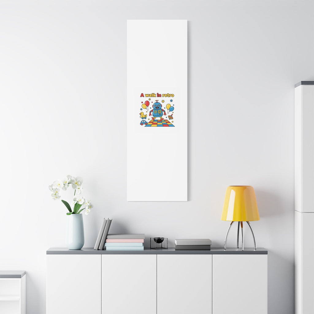 Retro Toy Robot Canvas | Throwback Kid, Primary Color Nostalgia