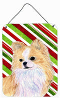 Chihuahua Candy Cane Holiday Christmas Wall or Door Hanging Prints Aluminum Metal Sign Kitchen Wall Bar Bathroom Plaque Home Decor Front Door Plaque, 12x16, Multicolor